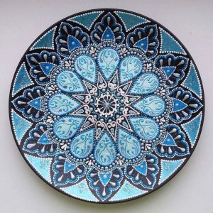 بشقاب سفالی طرح اسلیمی